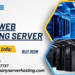 An image showcasing a powerful web hosting server with high-performance hardware, SSD storage, and advanced security features.