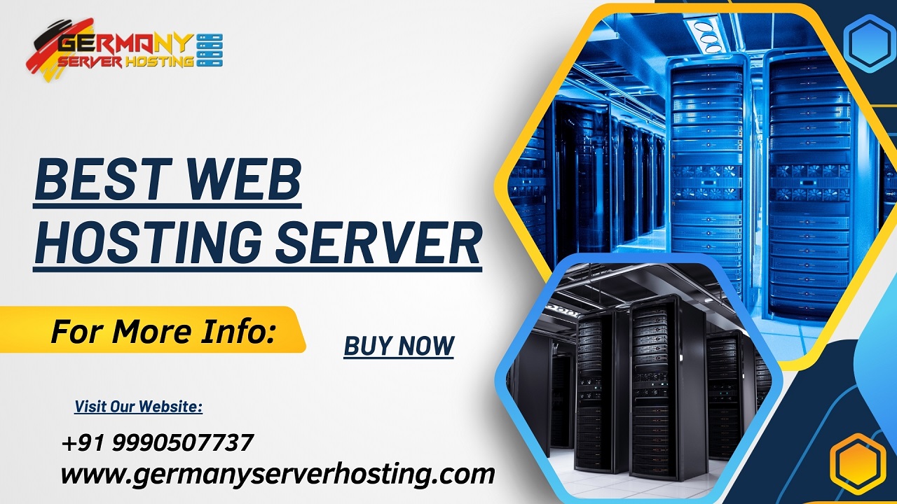 An image showcasing a powerful web hosting server with high-performance hardware, SSD storage, and advanced security features.